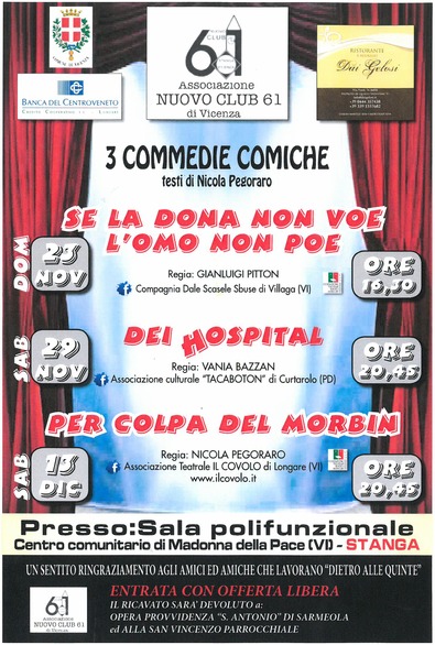 Vicenza: Tre commedie comiche